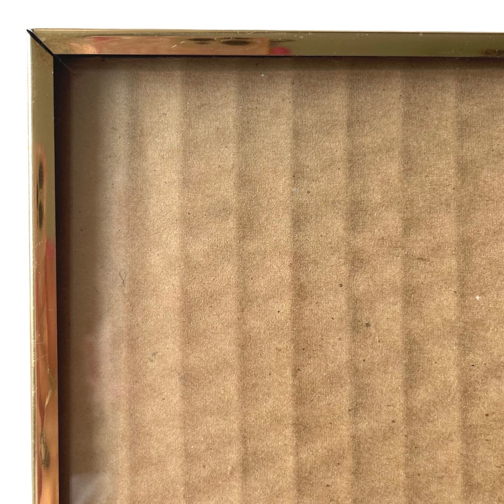 Vtg gold art nouveau modern regency 8x10 picture frame ornate etched filigree